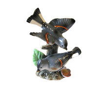 Trimont Ware Porcelain Two Gray Birds on a Stump Vintage Figurine Made in Japan picture