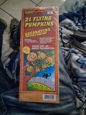 Vintage 21 Flying Pumpkins Halloween All Weather Decorations NOS Sealed Party... picture
