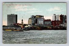 New York City NY-New York, Skyscrapers And River Front, Vintage Postcard picture