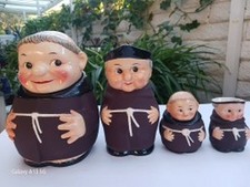 Goebel Friar Tuck Monk Cookie Jar, Pitcher, Sugar & Creamer. Lot of 4..Vtg &Rare picture