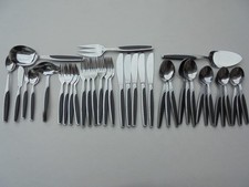 38 Pcs MarCrest Japan Ebony Elegance MCM Starburst Stainless Flatware Mar Crest picture
