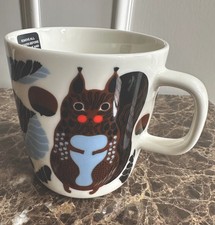 Marimekko Kurre Mug Cup 13 Ounces Squirrels Blue Brown NWT picture