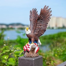 Bald Eagle Statue Outdoor - Large American Eagle Figurine for Garden, Yard...... picture