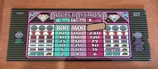 IGT Double Diamond 3-Coin Slot Machine Top Paytable Glass Panel Replacement picture