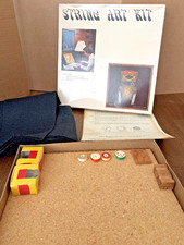 Vintage String Art Kit Complete in Box Nail Thread Craft Retro Wall Art 1970s picture