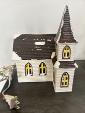 Vintage 1988 Yuletide Snow Hamlet  Butter Church Christmas Village W/ Light picture
