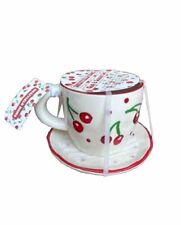 Sheffield Home Red Cherries Coffee Mug & Saucer picture