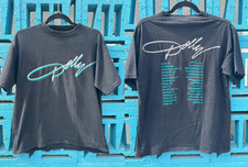 Vintage 1989 Dolly Parton Concert Tour Country Music Graphic Black T Shirt A208 picture