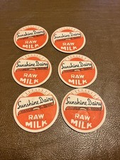 Lot of 6 Sunshine Dairy Manchester,Conn.Milk Caps picture