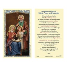 Grandparents Power To Saints Anne & Joachim Holy Card - 25/pk Catholic Prayer picture