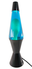 Vintage 1996 Original Lava Lite LAVA MOTION LAMP Blue Water White Wax + New Bulb picture