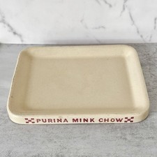 Purina Mink Chow Stoneware Tray | Vintage Ralston Purina Advertising Farm USA picture