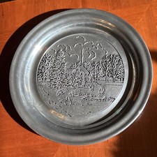 WILTON Pewter Winter/ Christmas Plate VINTAGE picture