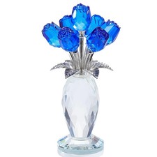 Movdyka Blue Rose Crystal Flower Figurine picture