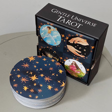 8.8*8.8Cm Double-Embossed Gentle Universe Tarot Deck 78 Pcs round Circular Tarot picture
