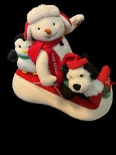 Hallmark Jingle Pals Animated Musical Plush Snowman Penguin Dog Sleigh Ride 2007 picture