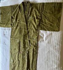 Vintage Japanese Olive Green Silk Kimono Robe Or House Coat picture