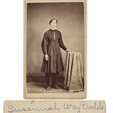 Antique CDV Dr Susanna Way Dodds Female Physician Wearing Pants Lesbian Int picture