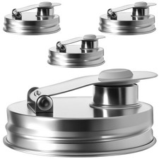 4Pcs Stainless Steel Mason Jar Lids, Regular Mouth Pour Caps, Dishwasher Safe, S picture