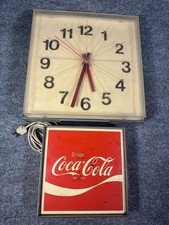1974 Coca-Cola Wall Clock Ingress-Plastene G-012 Electric Advertising Sign Works picture