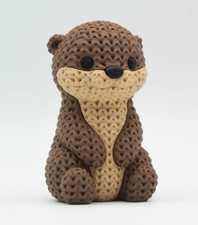 3D Printed Knitted Otter Figurine 2.75