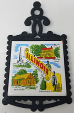 Trivet Land of Lincoln Lincoln Tomb New Salem Home Illinois Vintage Lugene's picture