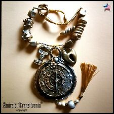 magic talisman necklace amulet pedant witchcraft key steampunk compass rose wind picture