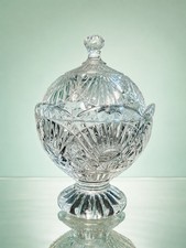 Godinger Slovakia 1990s Covered Candy Dish Freedom Shannon Cut Crystal, 6x8.5
