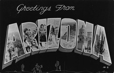 Arizona AZ Greetings From Large Letter Real Photo RPPC Kodak Postcard picture