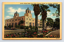 c1946Los Angeles CA California US Post Office Terminal Annex Linen Postcard  picture