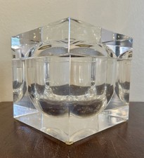 Vintage MCM Alessandro Albrizzi Italy Lucite Acrylic Swivel Ice Bucket Clear picture