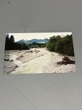 1994 4x6 Photo Alpine River Gravel Bed Snowy Mountains Forest Vintage Travel picture