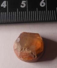 12.15ct Mexican Fire Opal Dazzling Facets Rough Natural Host Rock Cab 15.4MM picture
