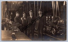 K65/ Occupational RPPC Postcard c1910 Interior Factory Belts Machinery Vice 134 picture