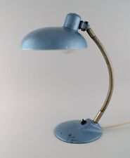 Adjustable desk lamp in original turquoise metallic lacquer. Industrial design picture
