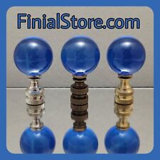 Royal Blue Crystal Ball 30mm Lamp Finial Nickel/Polished/Antique Base picture