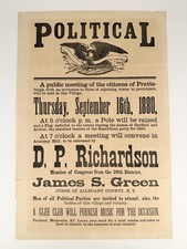 1880 Republican Political Broadside Garfield & Arthur – Prattsburgh, New York picture