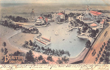 1907 Bird's Eye View Lake Cliff Amusement Park Dallas TX  post card picture