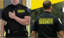 Custom security Embroidery Patch  4x10 And 2x5 Hook On Back Yellow On Od Green picture