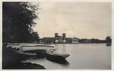 H55/ Denver Colorado RPPC Postcard  c1910 City Park Lake Boats Pavilion 78 picture