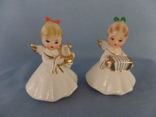 2 vintage NAPCOWARE  ANGELS with instruments 2¾
