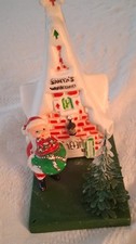 Vintage Florabelle Flowers Plastic Santa's Workshop Tabletop Blowmold picture