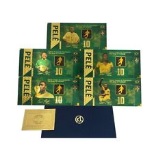 5 PCS PELE THE KING OF FOOTBALL Gold Banknote Famous Soccer Player For Fans Gift picture