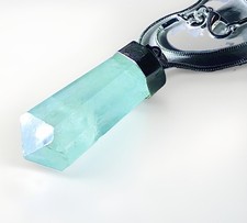 The Stone Of Luck: Marvelous Raw Aquamarine Crystal Necklace Natural Specimen picture