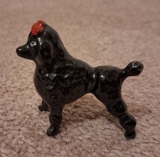 Vintage Black Glossy Ceramic Poodle Made in Germany picture