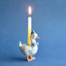 Blue Goose Cake Topper| Handcrafted Porcelain Figurine | Camp Hollow Collectable picture