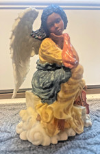 Vintage K’s Collection African Angel Figurine flowers 7” statue Christmas resin picture