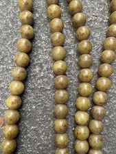 67 Inches Rare Tibetan Old Jade 17mm Round 108 Beads Prayer Long Necklace  picture