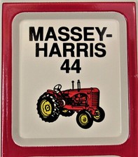 Massey  Harris Model 44 Farm Tractor ~ Embossed Tin Wall Advertising Thermometer picture