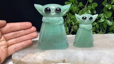 Share wholesales 2pcs 3.0''~4.0'' natural green aventurine carved youd picture